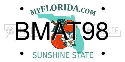 BMAT98 Florida License Plate