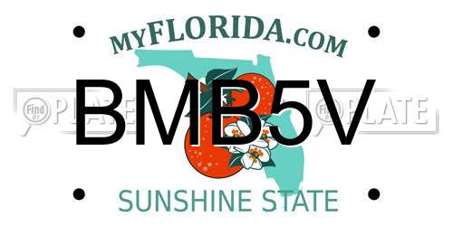 BMB5V Florida License Plate