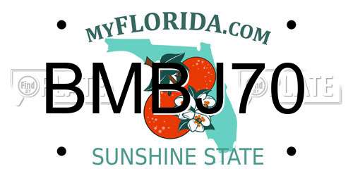BMBJ70 Florida License Plate