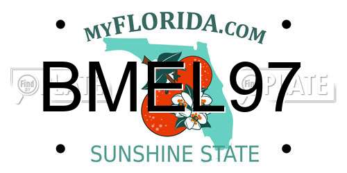 BMEL97 Florida License Plate