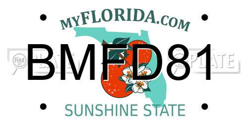 BMFD81 Florida License Plate