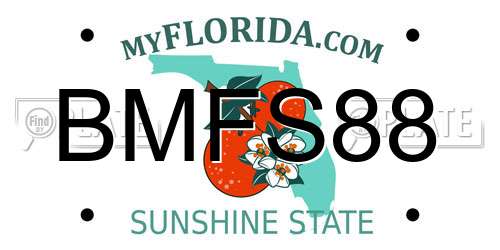 BMFS88 Florida License Plate