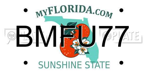 BMFU77 Florida License Plate