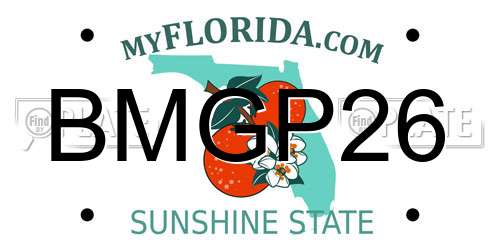 BMGP26 Florida License Plate