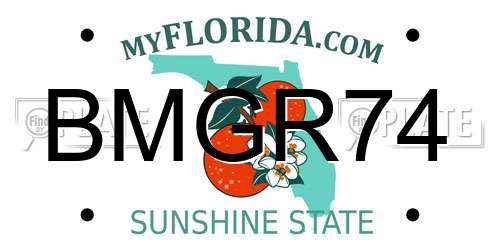 BMGR74 Florida License Plate