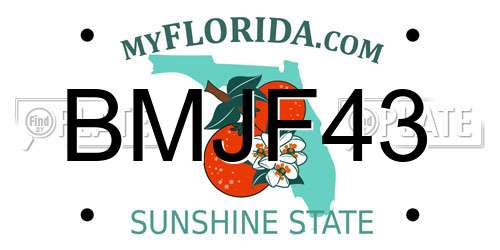 BMJF43 Florida License Plate