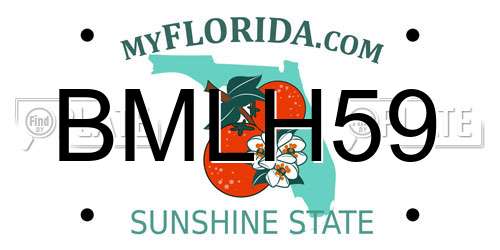 BMLH59 Florida License Plate