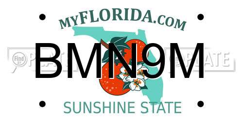 BMN9M Florida License Plate