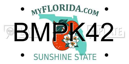 BMPK42 Florida License Plate