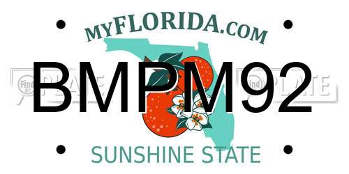 BMPM92 Florida License Plate