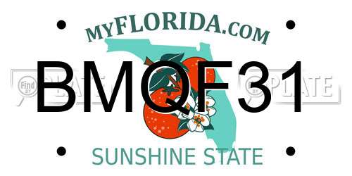 BMQF31 Florida License Plate