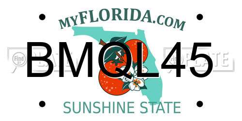 BMQL45 Florida License Plate