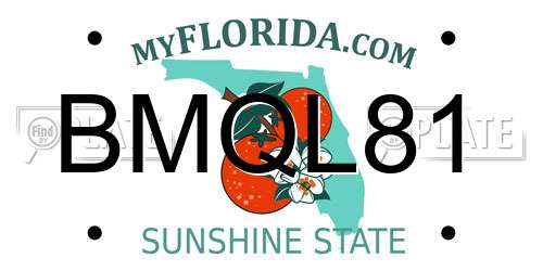 BMQL81 Florida License Plate