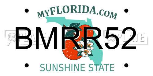 BMRR52 Florida License Plate