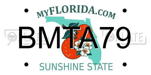BMTA79 Florida License Plate