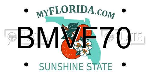 BMVF70 Florida License Plate