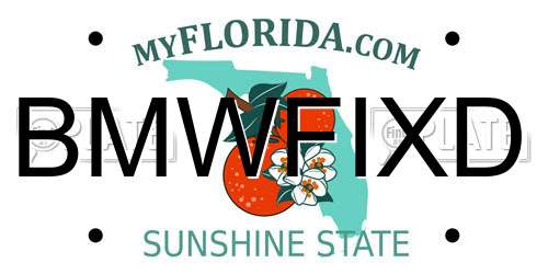 BMWFIXD Florida License Plate