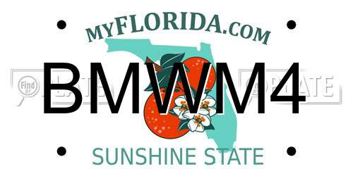 BMWM4 Florida License Plate