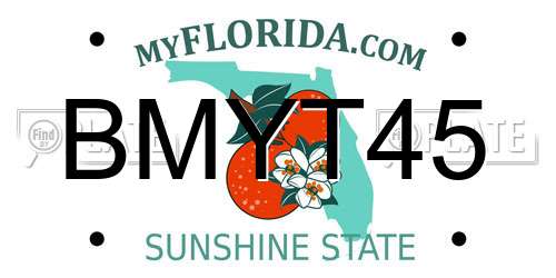BMYT45 Florida License Plate