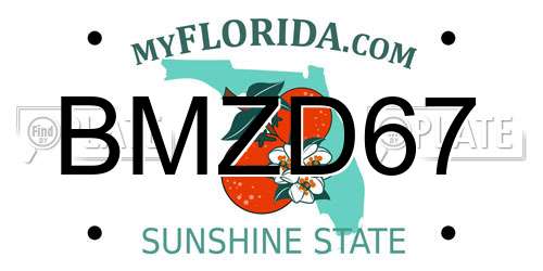 BMZD67 Florida License Plate