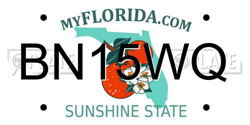 BN15WQ Florida License Plate
