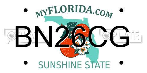 BN26CG Florida License Plate