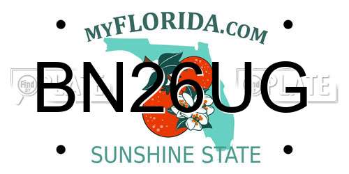 BN26UG Florida License Plate