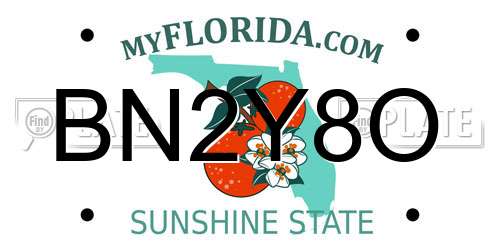 BN2Y8O Florida License Plate