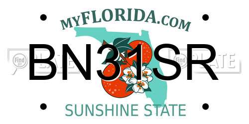 BN31SR Florida License Plate