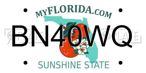 BN40WQ Florida License Plate