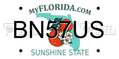 BN57US Florida License Plate