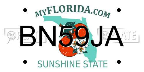 BN59JA Florida License Plate