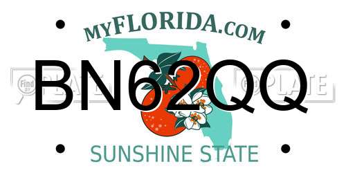 BN62QQ Florida License Plate