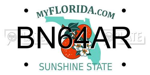 BN64AR Florida License Plate