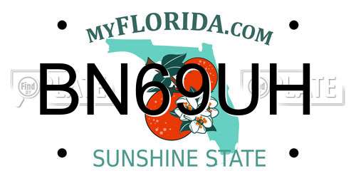 BN69UH Florida License Plate