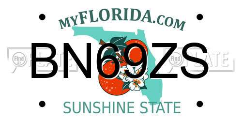 BN69ZS Florida License Plate