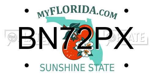 BN72PX Florida License Plate