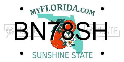 BN78SH Florida License Plate