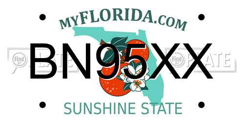 BN95XX Florida License Plate