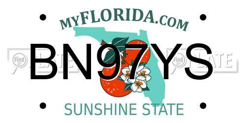 BN97YS Florida License Plate
