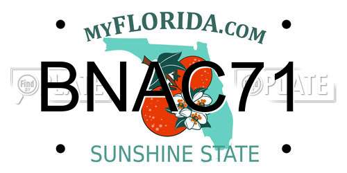 BNAC71 Florida License Plate