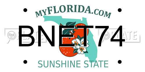 BNET74 Florida License Plate