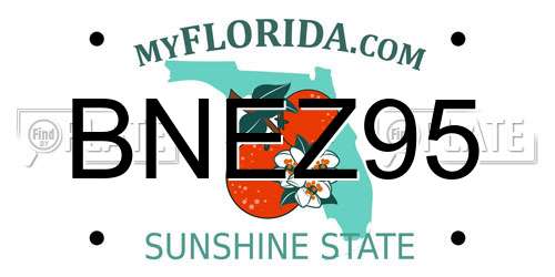 BNEZ95 Florida License Plate