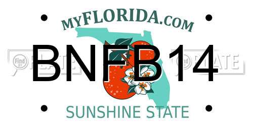 BNFB14 Florida License Plate