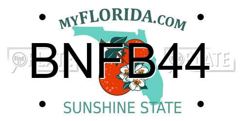 BNFB44 Florida License Plate