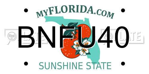 BNFU40 Florida License Plate