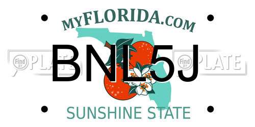 BNL5J Florida License Plate