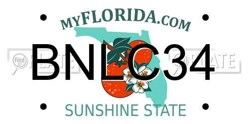 BNLC34 Florida License Plate