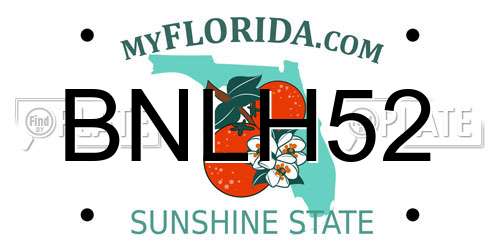 BNLH52 Florida License Plate