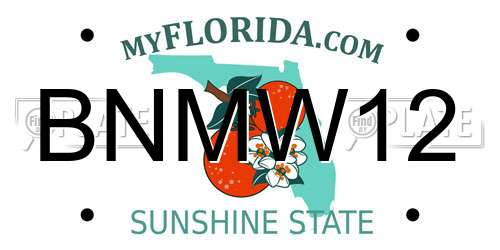 BNMW12 Florida License Plate